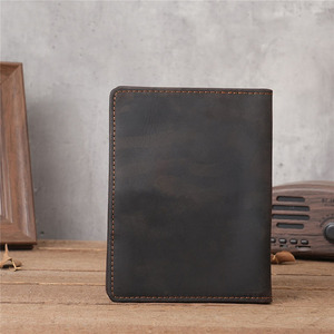 Многофункциональный кожаный кошелек-портмоне с кнопкой для кредитных карт и паспорта, винтажный деловой чехол для мужчин и женщин - Product Image 3