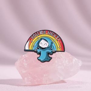 Eres el siguiente, broche creativo divertido, accesorios de insignia, Pin de esmalte suave de fantasma feliz personalizado, arcoíris para Halloween - Product Image 3