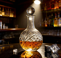 Nouvelle conception, bouteille en verre cristal personnalisée avec motif Dublin, carafe pour vin rouge, mini carafe à whisky pour cadeau d'affaires
