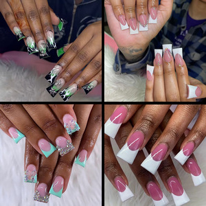 500 Uñas Postizas Acrílicas de Cobertura Completa Tipo Pico de Pato, Forma Cuadrada Irregular, para Extensión de Manicura - Product Image 3