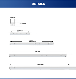 Ip20 góc rộng <span class=keywords><strong>LED</strong></span> Batten ánh sáng tuyến tính sắt PC Vật liệu ống trần ánh sáng - Product Image 3