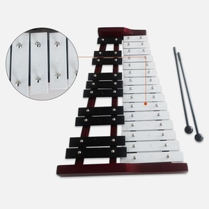 Glockenspiel 25 tons avec portée de <span class=keywords><strong>2</strong></span> <span class=keywords><strong>octaves</strong></span> - <span class=keywords><strong>Xylophone</strong></span> métallique portable avec maillets et étui de transport, touches en aluminium durables - Product Image 5