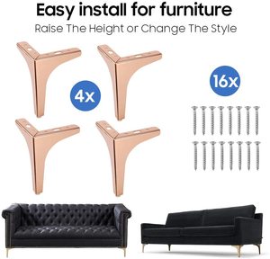 Moderne Industrielle Möbelbeine aus Edelstahl in Roségold, 10-40 Zoll, für Schränke, Sofas, Betten und Wohnzimmertische - Product Image 4
