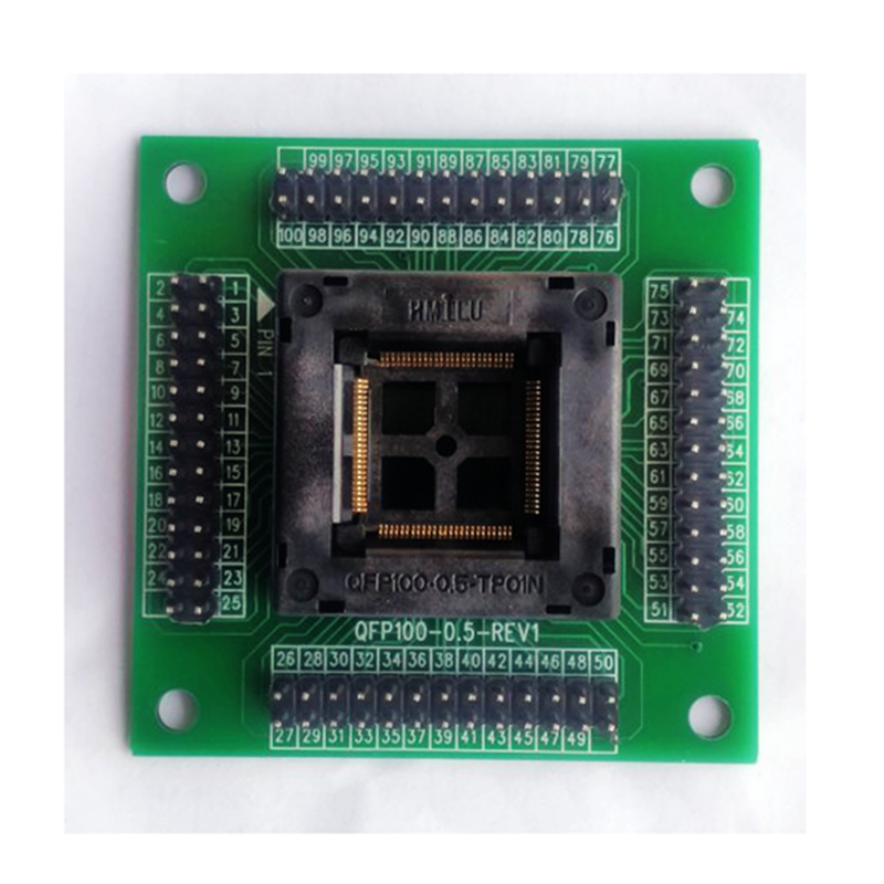 TQFP100 FQFP100 QFP100 to DIP100 Programming Socket OTQ-100-0.5-09 Pitch 0.5mm IC Body Size 14x14mm Test Adapter