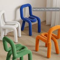 Tabouret de coiffeuse en tissu minimaliste et moderne Boldchair, chaise de couleur luxe léger, tabouret simple, chaise de salle à manger avec rembourrage doux