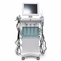 Appareil de soin du visage 14 en 1 avec jet d'oxygène, peeling au diamant, nettoyage en profondeur, microdermabrasion, hydrodermabrasion