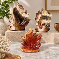 Figurine de renard à neuf queues en agate à rayures rouges, sculptée à la main, en cristal, décoration en pierre pour collection et cadeau
