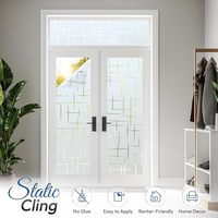 Película Decorativa de PVC con Patrón Moderno para Ventanas, Vinilo Esmerilado para Puertas, Protección Solar, Sin Adhesivo, para el Hogar