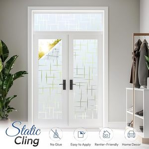 <span class=keywords><strong>Film</strong></span> décoratif pour fenêtre en PVC à motif moderne, <span class=keywords><strong>film</strong></span> de protection solaire givré non adhésif pour porte, autocollant pour la maison - Product Image 3