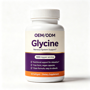Cápsulas de Glicina de 1000mg de Marca Privada, Forma Libre, Fácil Absorción, Aminoácido Puro, Apoyo al Sistema Nervioso, Suplemento Vegano, OEM - Product Image 1