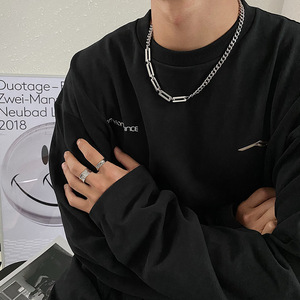 Collana a <span class=keywords><strong>catena</strong></span> con ciondolo HipHop in acciaio inossidabile alla moda, Versatile Design semplice per catene di moda per feste - Product Image 6