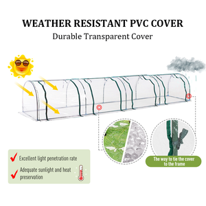 Invernadero de túnel tipo cloche de 4 compartimentos, mini invernadero DIY para patio trasero, invernadero de jardín de PVC para el hogar y exteriores con estructura de tubos de acero - Product Image 3