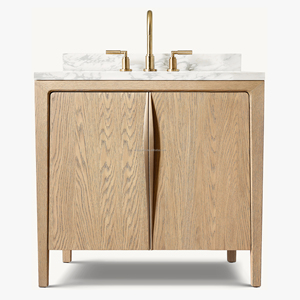<span class=keywords><strong>Mobile</strong></span> <span class=keywords><strong>Bagno</strong></span> Artigianale Moderno in Rovere, Lavabo con Top in Marmo di Carrara a 2 Ante per Villa, <span class=keywords><strong>Mobile</strong></span> Lavabo Nordico, Essenziale per la Sala <span class=keywords><strong>Bagno</strong></span> - Product Image 2