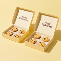 Boîte d'emballage de boulangerie alimentaire de haute qualité personnalisée boîte de papier pour 6 gaufres à biscuits boîte alimentaire