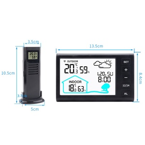Nouvelle Horloge Réveil Électronique Numérique Multifonctionnelle <span class=keywords><strong>Sans</strong></span> <span class=keywords><strong>Fil</strong></span> avec Prévisions Météo, Affichage de la Température Intérieure et Extérieure - Product Image 4