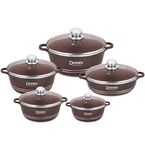 <strong>Wholesale</strong> 10-Piece Kitchen Ware Set Non-Stick Granite <strong>Cookware</strong> with Aluminum Alloy for Cooking Milk and Soup Pot - Product Image 4