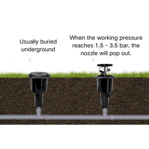 3/4 inç siyah 360 derece dönen plastik Pop up çim sulama yağmurlama bahçe sulama yağmurlama - Product Image 2