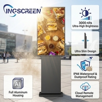 Écran publicitaire numérique extérieur INGSCREEN 3000 Nits de luminosité avec système de refroidissement par air, étanche IP66, anti-poussière, écran LCD