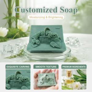 Jabón natural hecho a mano al por mayor OEM ODM, diseñado para combatir los signos de la edad, con cesta de bambú, ideal para regalos corporativos. - Product Image 2