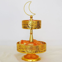 Wohndekor Ramadan Muslimische Feier 2-stöckiges Metall-Serviertablett Mittlere Größe OEM/ODM Marke für Tischdekoration Fabrikpreis Innenbereich