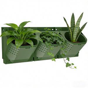 Jardin vertical <span class=keywords><strong>de</strong></span> pared verde <span class=keywords><strong>de</strong></span> diseño simple, maceta <span class=keywords><strong>de</strong></span> plástico con autorriego y sistema <span class=keywords><strong>de</strong></span> irrigación por goteo. - Product Image 1