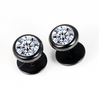 Boucles d'oreilles minimalistes en acier inoxydable pour hommes, accessoires de bijoux d'oreille polyvalents tendance style hip-hop urbain