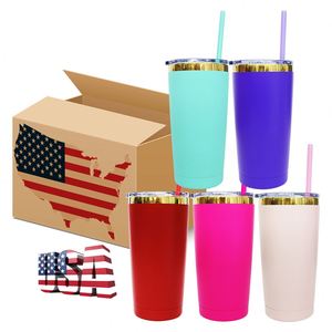 Custom LogoBulk Stainless Steel Powder Coated Vacuum Insulated Colorful Mirror Gold Plated 20oz Tumbler for Laser Engraving - Product Image 1