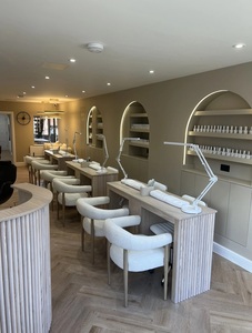Custom <strong>Nails</strong> Salon Equipment Solid Wood Led Light <strong>Nail</strong> <strong>Tech</strong> Table with Dust Collector Salon Manicure <strong>Desk</strong> and Chair for Sale - Product Image 2
