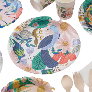 Werbeaktion: Winziges Dreieck-Design, Allover-Siebdruck, Einweg-Weißes Thanksgiving-Geschirr-Set, Pappteller, Becher, Servietten - Product Image 6