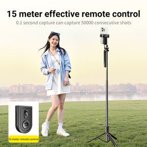 1850mm伸縮式折りたたみステンレス鋼ABS三脚自撮り棒、折りたたみ時長さ30cm、360度パノラマ撮影対応、携帯電話用 - Product Image 3