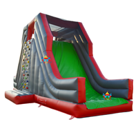 Mur d'escalade gonflable durable avec deux pistes et toboggan, en PVC de qualité commerciale, conçu pour les jeux d'enfants en extérieur et la location