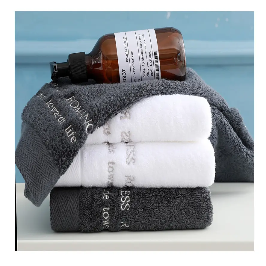 Hotel supplier towel wholesale large soft white egyptian cotton towels set spa embroidery luxury egyptian cotton towel