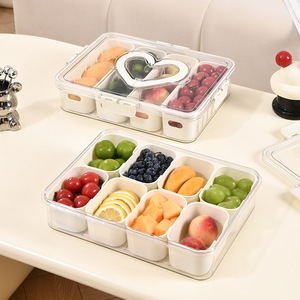 Heart 8 Section Food Storage Box Airtight Clip On Lid Refrigerator Container For Party Fruit Snacks - Product Image 2