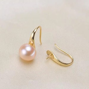 WENCHI S925 <b>Silver</b> DIY Pearl Accessories Earrings with 7-9mm Flat Beads Model 11409 Elegant Empty Personalized Designs China - Product Image 1