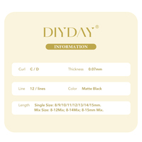 DIYDAY Extensions de cils 2D de qualité supérieure, petites, en faux vison, fabriquées à la machine, écologiques et durables