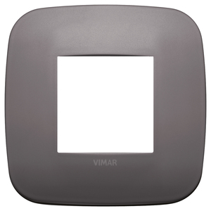 Plaque murale Vimar Placca ronde 2M nickel foncé 9,7x9,7 cm - Product Image 1