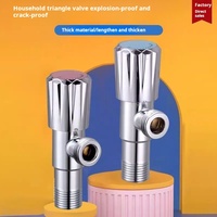 Robinet d'arrêt d'angle en acier inoxydable chromé au design moderne avec finition dorée et argentée pour salle de bain