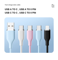 Câble de charge rapide USB-C en silicone liquide souple, 1M 2M 3M, prix usine, cordon de synchronisation de données USB 2.0