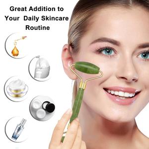Rouleau en Jade Rose pour <span class=keywords><strong>le</strong></span> Massage du visage, accessoire pour <span class=keywords><strong>menton</strong></span>, Double soudage, Quartz Rose, Jade vert naturel - Product Image 4