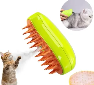 Cepillo de limpieza de pelo para gatos, cepillo de vapor eléctrico automático para gatos