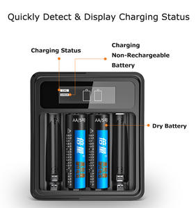 Прямая поставка с завода, зарядное устройство для смарт-ЖК-экрана с <span class=keywords><strong>4</strong></span> слотами, 5 Вт, выходной USB-кабель AAA Ni-MH Ni-Cd аккумуляторы - Product Image 6