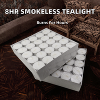 Bougie blanche à la cire de thé, 8 heures de combustion, sans fumée, non parfumée, bougies d'extérieur pour la décoration de la maison, Diwali, Noël