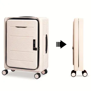 20 Inch Luxury PP Spinner <strong>Foldable</strong> High Quality Business <strong>Suitcase</strong> with TSA Lock and Collapsible Design - Product Image 1
