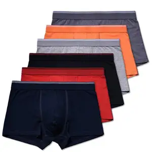 Roupa íntima masculina multicolorida, cueca respirável e macia personalizada em várias cores, preta e branca, para menino