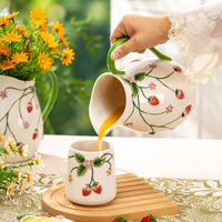 Carafe à lait en céramique sous glaçure, grande capacité, carafe à eau froide, carafe à jus, vase, carafe pour arrangement floral, décoration d'intérieur polyvalente