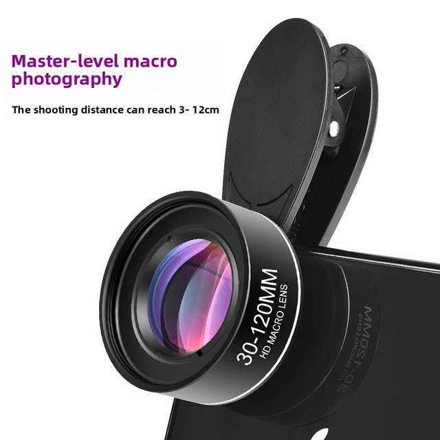 30-120X Super Zoom Macro Phone Camera Lens with Filter Kit for Jewelry Livestream, Universal HD Clip-On Mobile Lens Wholesale