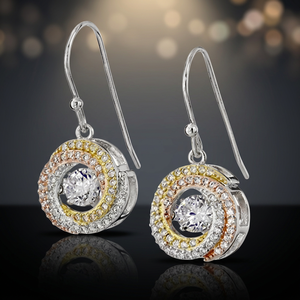 Pendientes Colgantes de Plata 925 Chapados en Oro con Diamantes de Imitación para Mujer, Ideales para Bodas, Fiestas y Regalos - Product Image 2