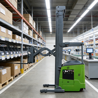 Apilador Eléctrico de Plataforma Elevadora MOVMES, Capacidad de 3500 lb (1.6 Toneladas), Elevación Máxima de 10 m, Apilador de Alcance Profundo, Doble Tijera, Batería de Litio-Ion