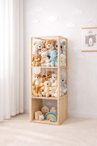 Étagère de <span class=keywords><strong>rangement</strong></span> en bois pour animaux en <span class=keywords><strong>peluche</strong></span>, en pin de Nouvelle-Zélande, avec corde élastique épaisse pour le <span class=keywords><strong>rangement</strong></span> des jouets - Product Image 4