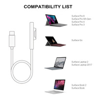 Vente en gros 15V USB type-c PD câble de chargeur connexion en Surface Microsoft Surface Pro Go ordinateur portable livre alimentation charge PVC veste métal